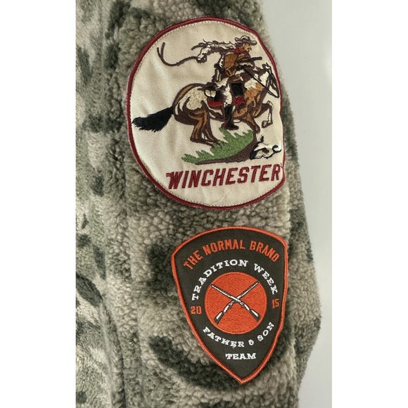 The Normal Brand x Winchester The Tradition Week Sherpa Camo Patch Jacket Large - Picture 4 of 14